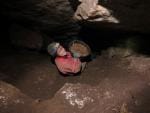 jeskyně Dagmar, kýblování z Dómu nádob