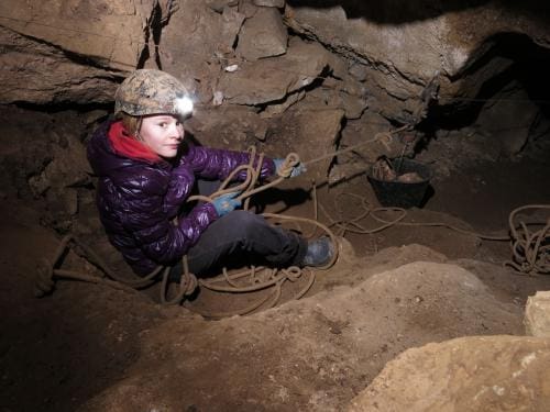 těžba kamení z Jezevčí síně, jeskyně Dagmar